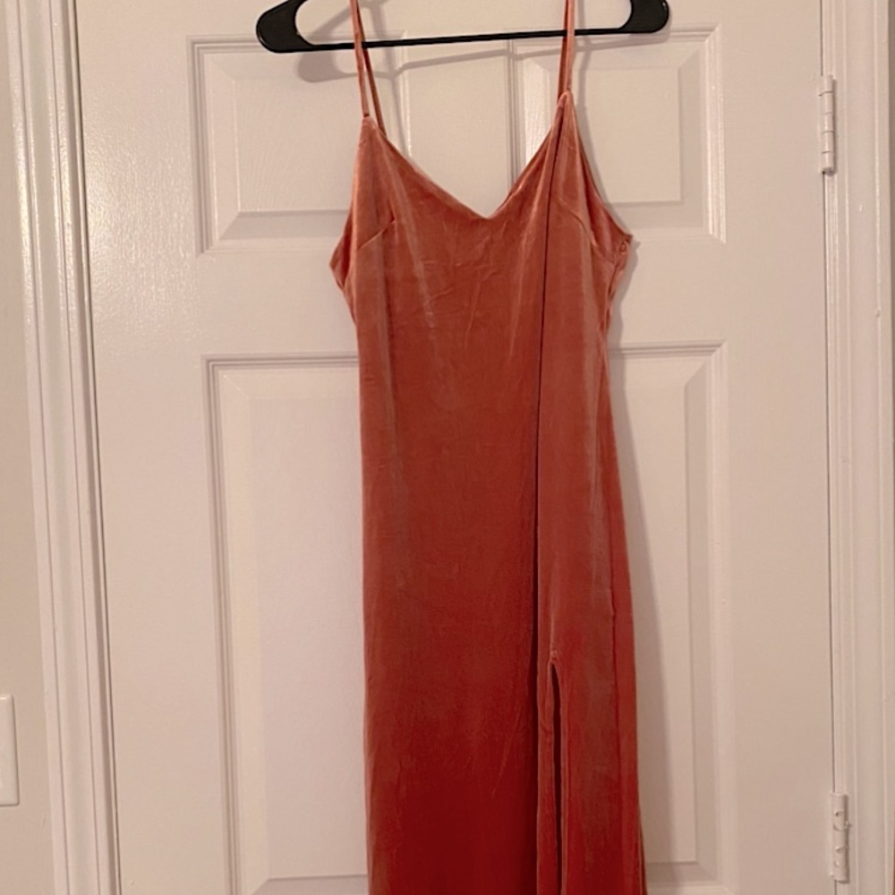 Pink Crushed Velvet Slip Dress
